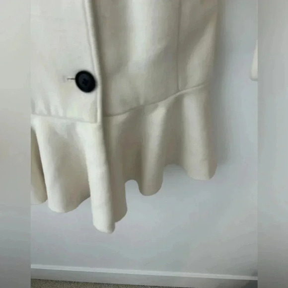 BCBG Maxazria wool Ivory Talia Pea Coat peplum Size XS - Picture 5 of 14